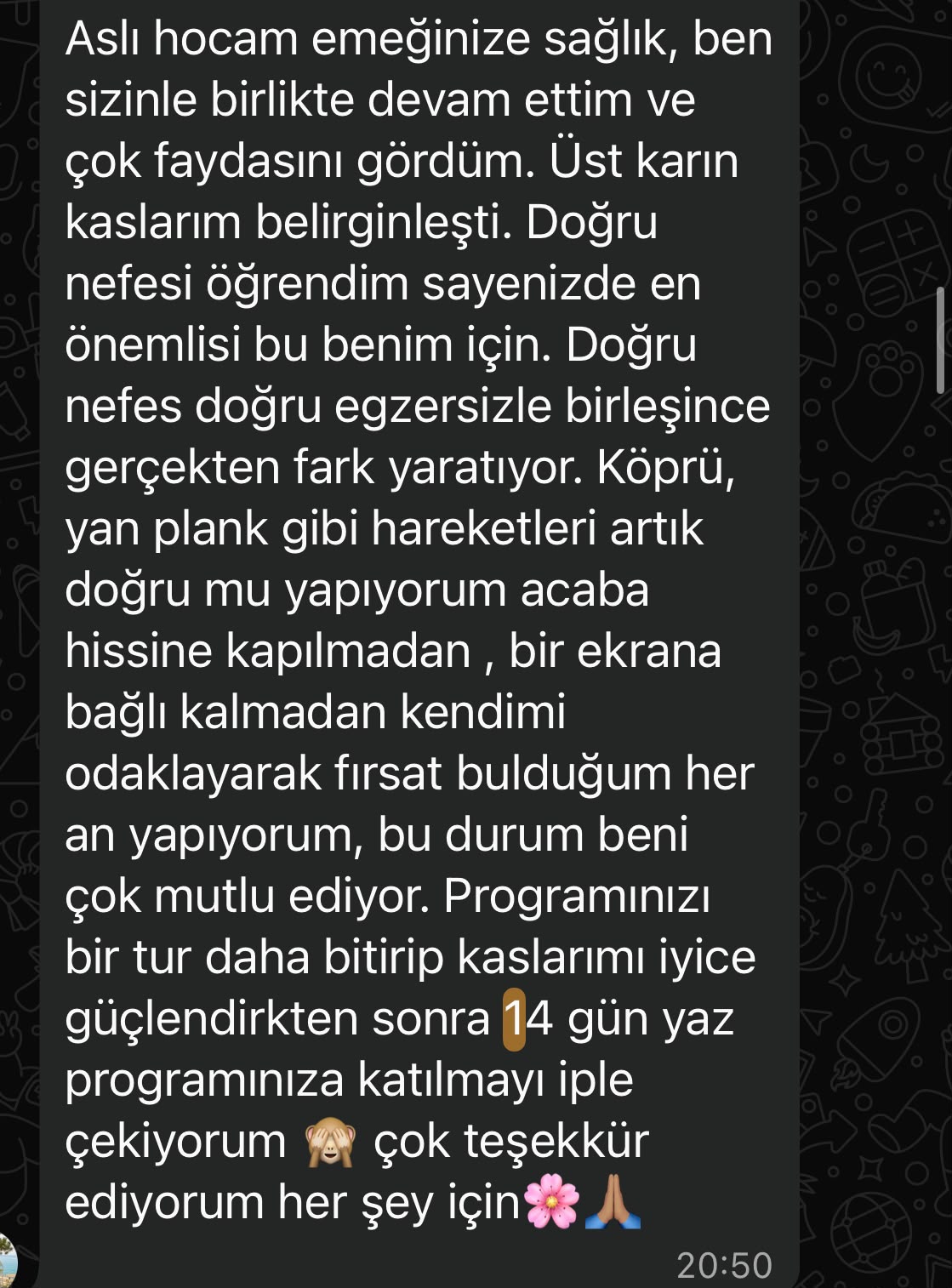 Danışan yorumu: üst karın kasları ve doğru nefes egzersizi